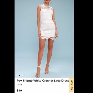 Lulus pay tribute white crochet dress